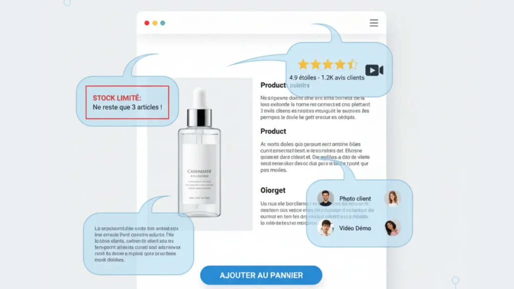 la page produit marketing digital ecommerce